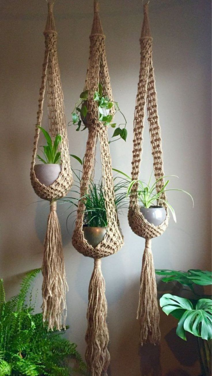 LINDAS IDEIAS DE SUPORTE DE PLANTAS EM MACRAMÊ
